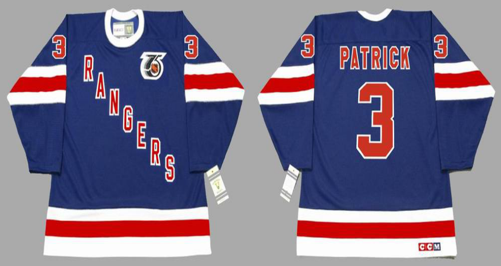 2019 Men New York Rangers #3 Patrick blue CCM NHL jerseys